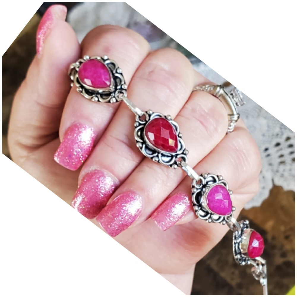 Genuine Natural Ruby Bracelet 7" or 8"